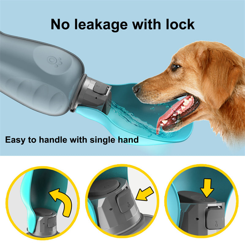 800ml Dogs Water Bottle Portable High Capacity Leakproof Pet Foldable Drinking Bowl Golden Retriever Outdoor Walking Supplies Pet Products Modern Lifestyle Shopping