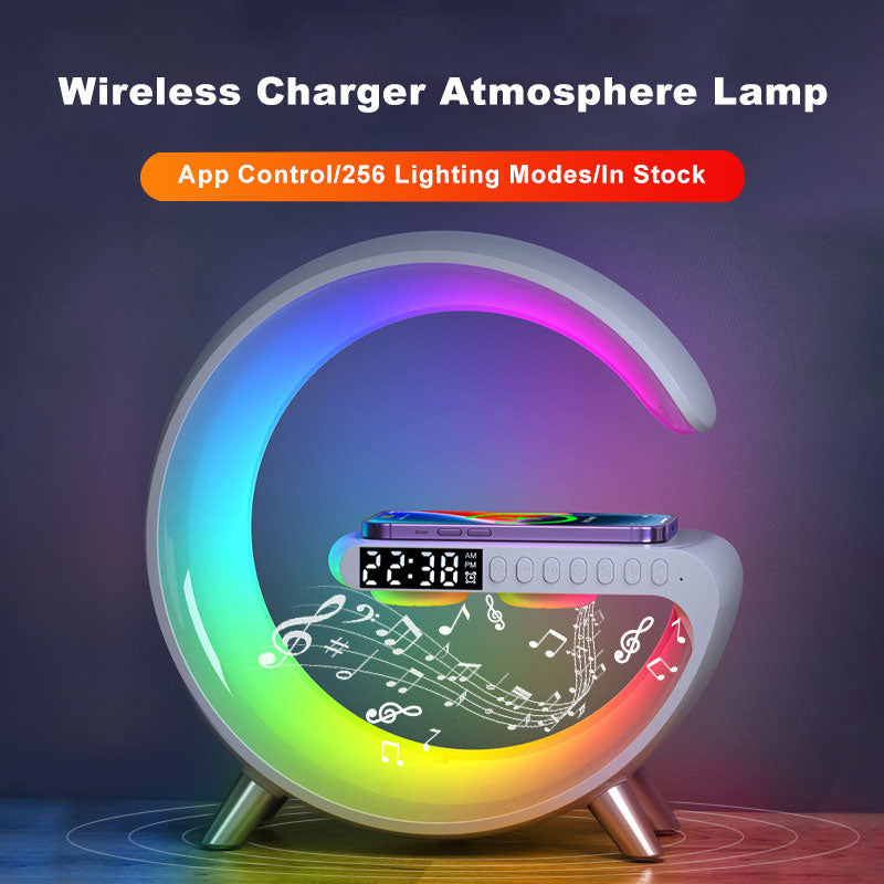 New Intelligent G Shaped LED Lamp-Bluetooth Speaker- Wireless Charger-Atmosphere Lamp - Modern Lifestyle Shopping