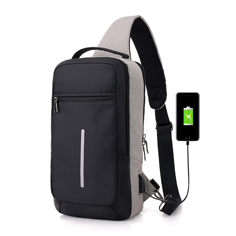 Anti-theft USB charging chest bag Orange Apollo