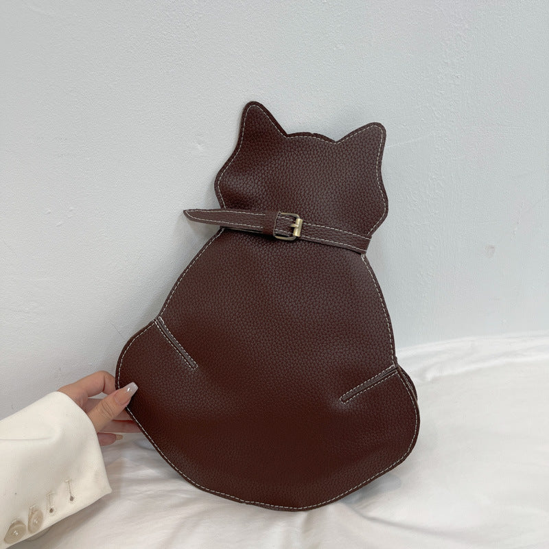 Women's New Messenger Cute Cat Shoulder Bag Orange Apollo